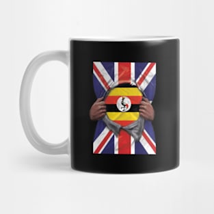 Uganda Flag Great Britain Flag Ripped - Gift for Ugandan From Uganda Mug